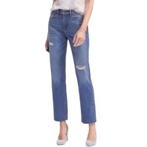 Banana Republic Women’s Vintage Straight Raw Hem Fray Distressed Jeans, Size 25